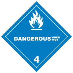 Dangerous When Wet Hazmat Labels