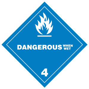 Dangerous When Wet Hazmat Labels