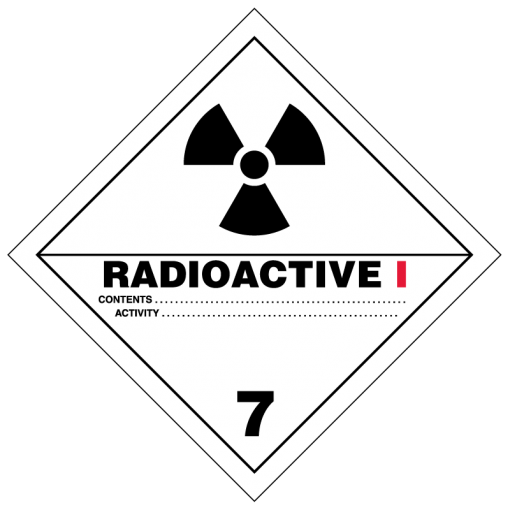 Radioactive I Hazmat Labels