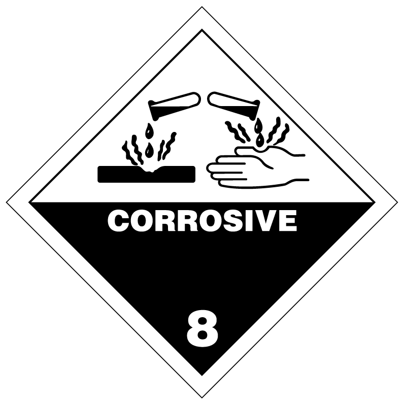 Hazmat Class Corrosive Substances Dangerous Goods Label Corrosion My